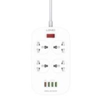 Perfeo LD_B4611  LDNIO SC4407Q/ Сетевой фильтр 2м/ 4  розетки EU_UK_US/ 2500W/ 4 USB+QC 3.0/  Выкл. на розетки/ Black