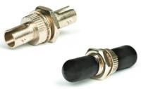 Hyperline FA-S00Z-ST/ST-N/BK-SL Оптический проходной адаптер ST-ST SM/MM simplex корпус металл черные колпачки