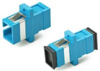 Hyperline FA-P11Z-SC/SC-N/BK-BL Оптический проходной адаптер SC-SC SM simplex корпус пластиковый синий черные колпачки