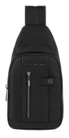 Рюкзак слинг Piquadro Brief2 CA4536BR2/N черный нейлон/натур.кожа