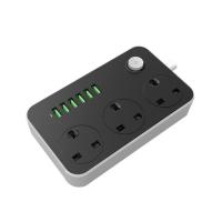 Perfeo LD_B4440 LDNIO SC3604/ Сетевой удлинитель 2м EU_UK_US + ЗУ на 6 USB/ 3 розетки (медь) - 2500W/USB 17W/ Gray