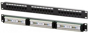 Патч-панель Lanmaster NM-PPU24C 19" 1U 24xRJ45 кат.5E UTP